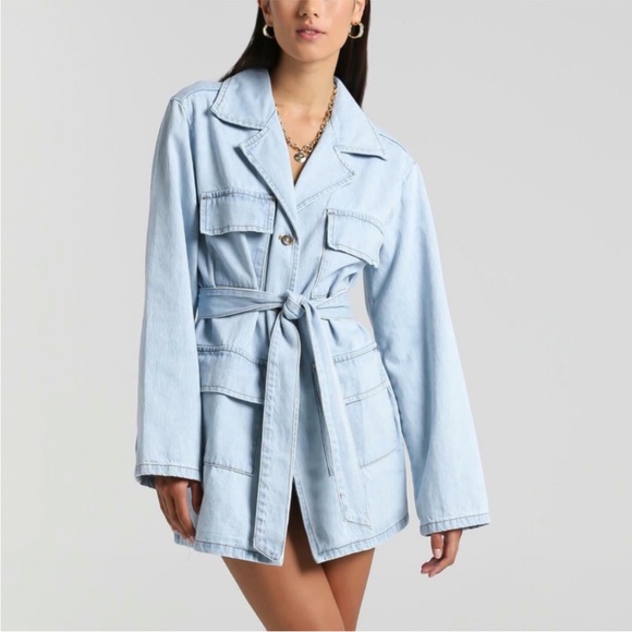 Lioness Jackets & Blazers - lioness victory boulevard denim mini dress XS